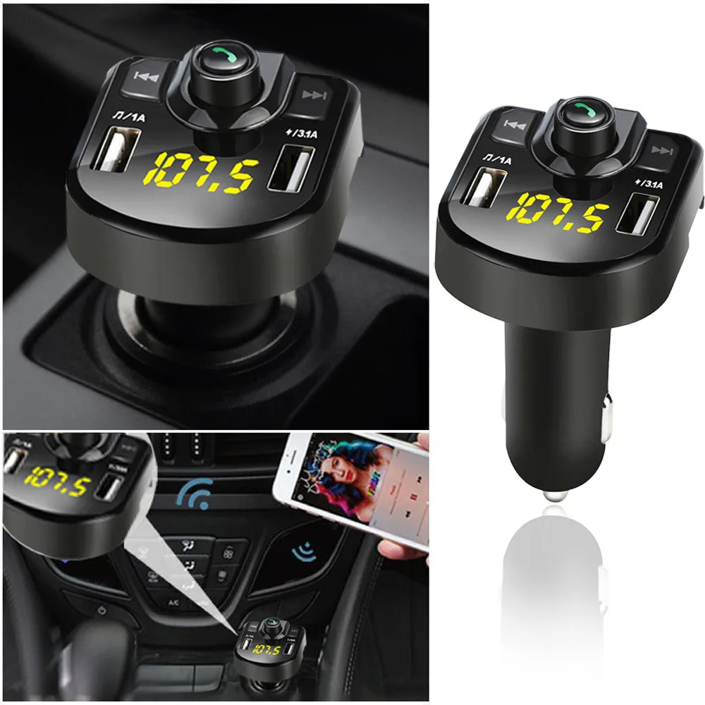 Rovtop автомобильный комплект громкой связи, беспроводной Bluetooth, fm-передатчик, ЖК-дисплей, Автомобильный MP3-плеер, USB зарядное устройство, fm-модулятор, автомобильные аксессуары