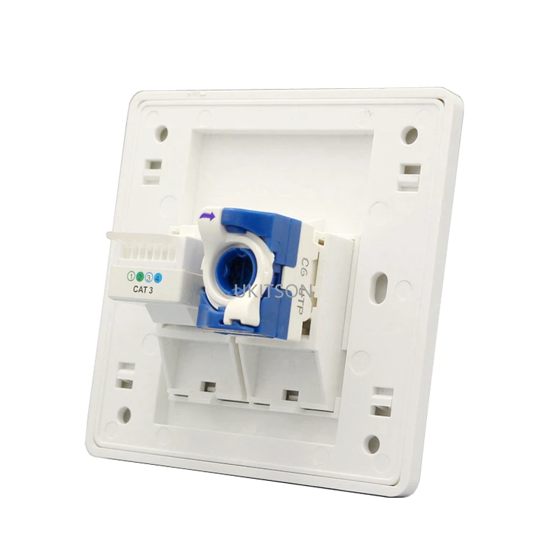 Новая белая Лицевая панель спиральная CAT6 RJ45 Сетевая розетка с CAT3 RJ11 телефонный