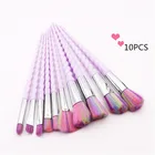 Набор кистей для макияжа, кисточки для растушевки, нанесения основы, подводки, теней, 10 шт.компл.