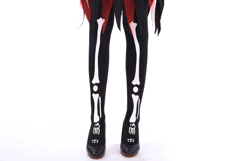 Для взрослых женщин страшный Скелет на Хэллоуин готический костюм платье без