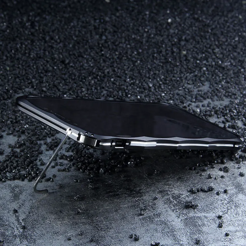 Бампер iMatch, чехол для iPhone X, роскошная Бриллиантовая форма, Алюминиевый металлический Невидимый бампер с подставкой для iPhone X, чехол для телефона s