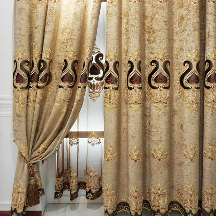 2018 европейские шторы для гостиной спальни синие евро королевские золотистые с