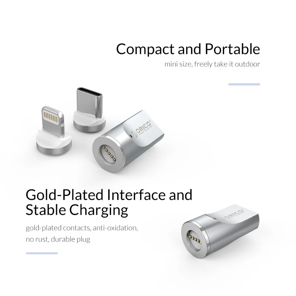 Магнитный адаптер ORICO Micro USB OTG адаптер для зарядки и синхронизации данных для iPhone/Android магнитный разъем type-c