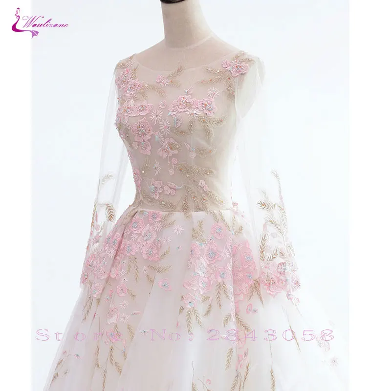 Waulizane элегантная Аппликация бальное платье Vestido De Noiva Роскошная Часовня Свадебные платья Длинные рукава длина до пола