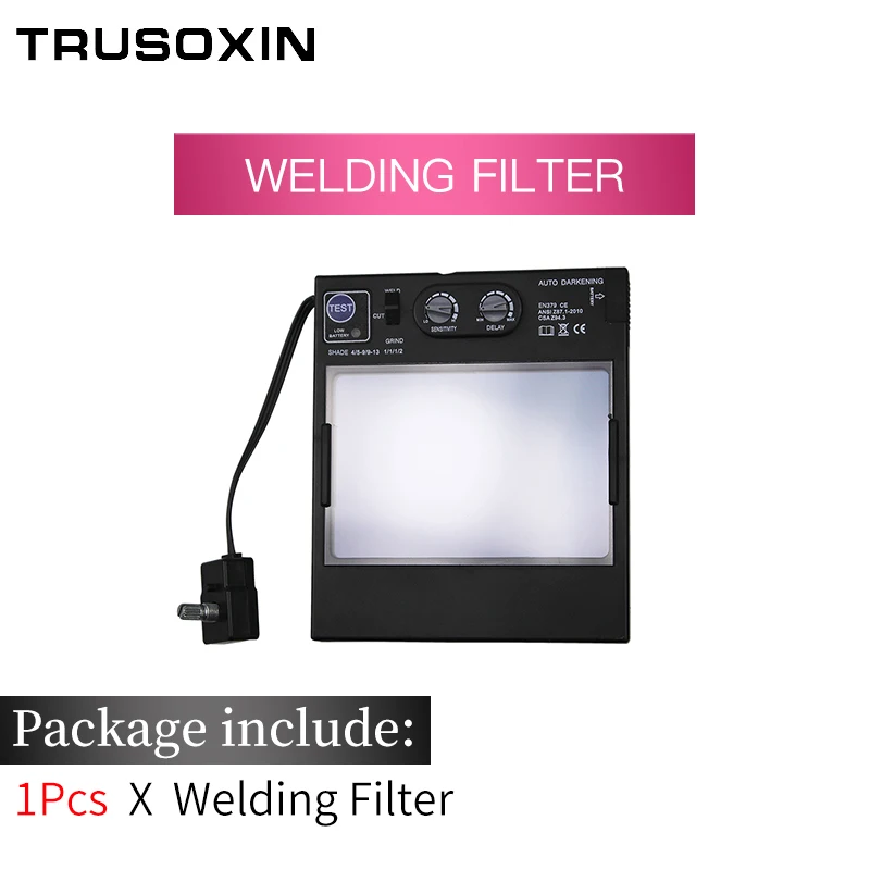 Welding Filter Большой вид Eara 4 дуговой датчик DIN5-DIN13 Солнечная Авто Затемнение TIG MIG MMA шлифовальная Сварочная маска/шлем/сварочная крышка/объектив/сварочное стекло - Цвет: Welding Filter