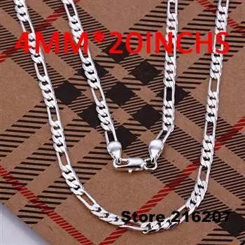 Посеребренное ожерелье серебряное модное ювелирное для мужчин и женщин цепочка