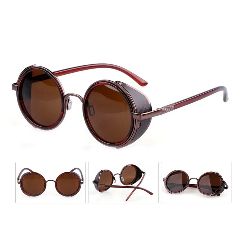Модные Винтажные стимпанк wo Для мужчин Круглый Дизайнер Металл Óculos de sol