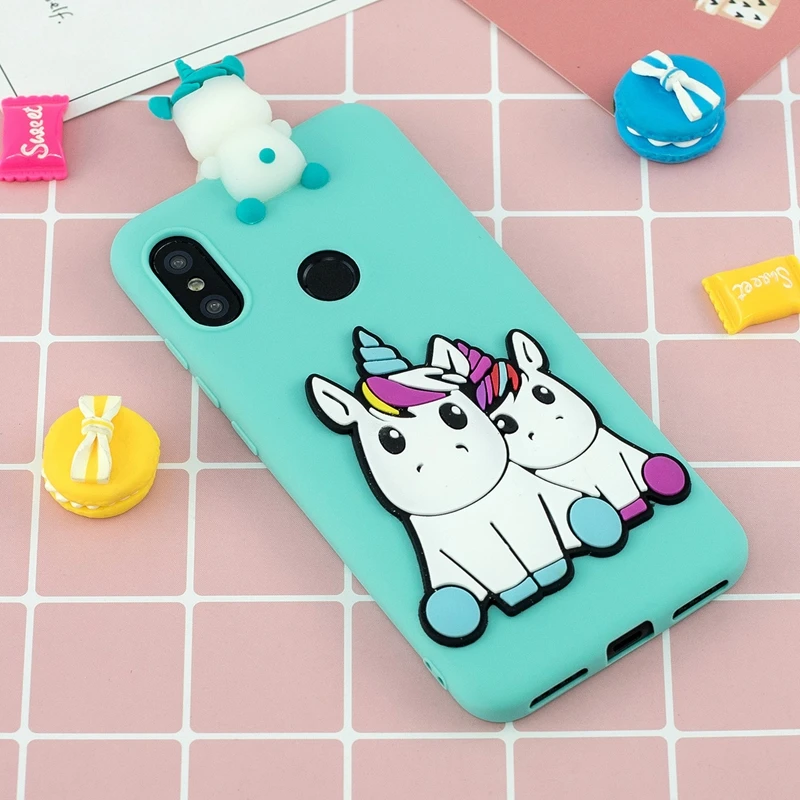 3D мультяшный Единорог Redmi 6 Pro Чехол для Xiaomi Mi A2 Lite чехол милые игрушки Мягкий