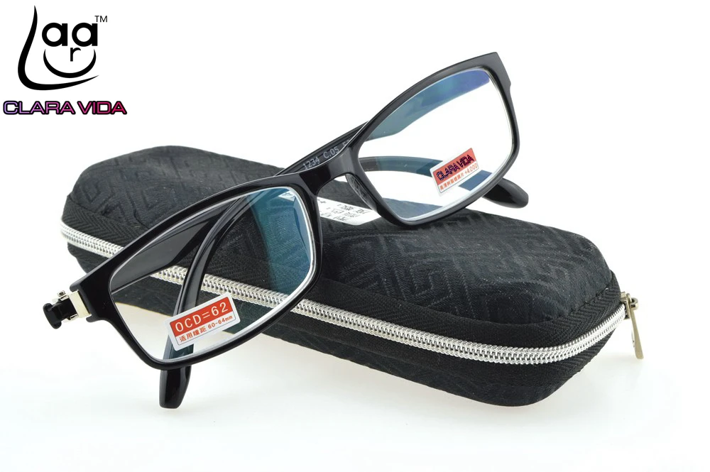 

= CLARA VIDA = Full-Rim Fashion Hand Made Frame Black Frame Coated Lenses Reading Glasses +0.75 +1 +1.25 +1.5 +1.75 +2 to +4.0