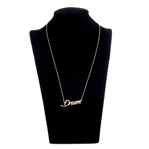 Женское Ожерелье с надписью &quotDream&quot AOLOSHOW колье из нержавеющей стали NL 2437|nameplate
