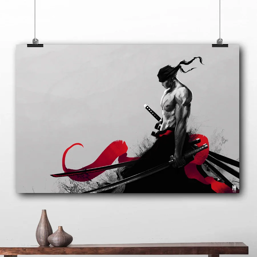 Anime One Piece Zoro Picture Printed Wall Art Painting Canvas Cloth Poster For Living Room Decor | Дом и сад