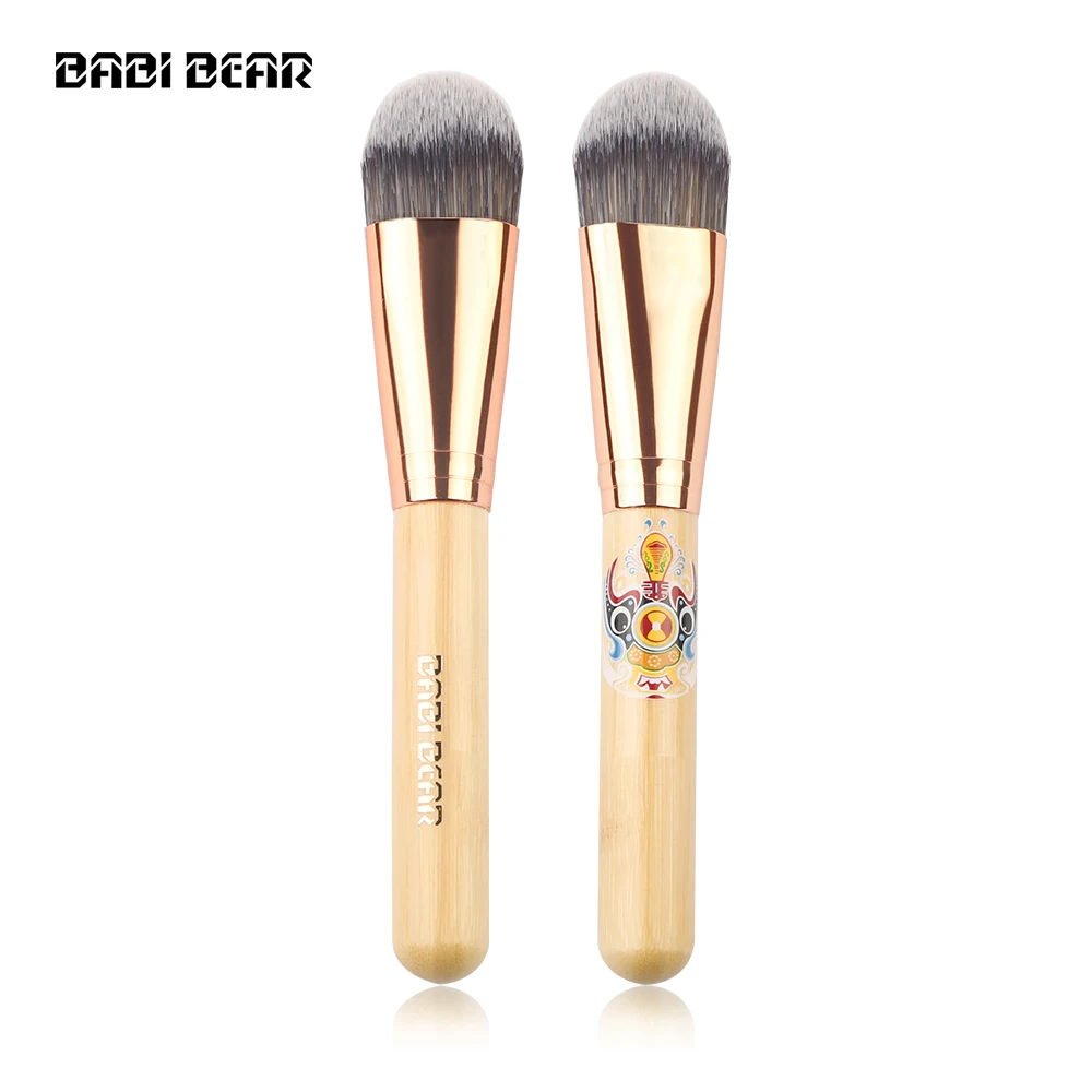 BABI BEAR 1Pcs Makeup Brush Foundation Fiber Hair Bamboo Handle Powder Concealer Face Mask Make Up Brushes Cosmetic Tool | Красота и