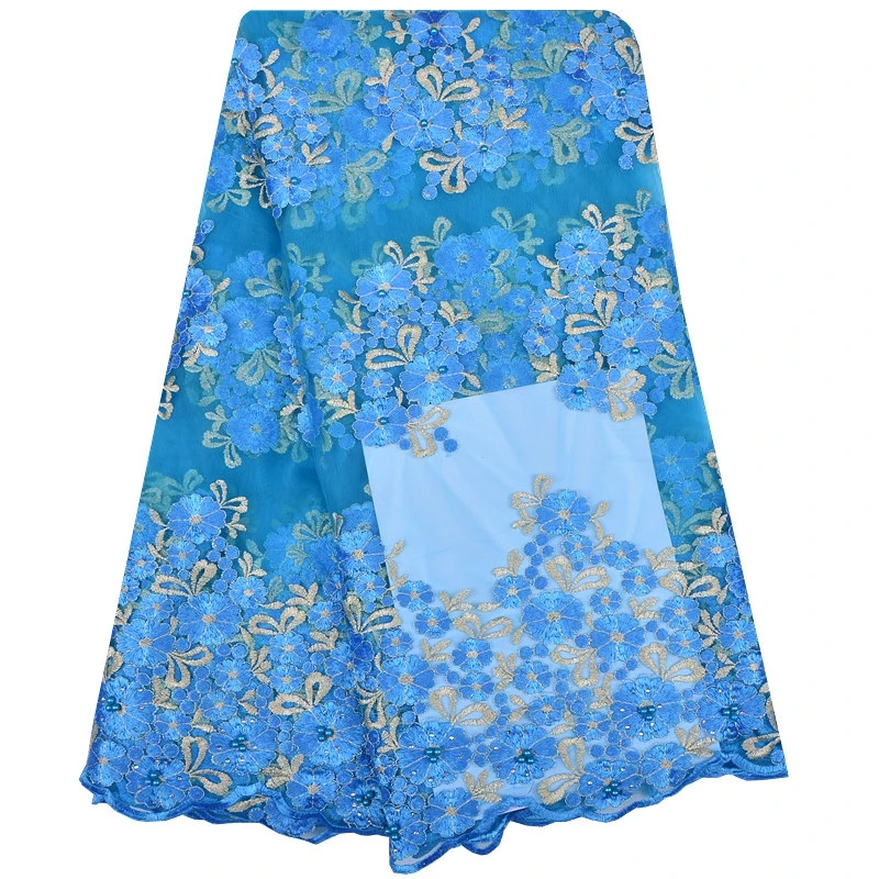 2018 Hot Sale Embroidered African Lace Fabric High Quality With Rhinestones And Beads French Net Guipure Fabrics 1167 | Дом и сад