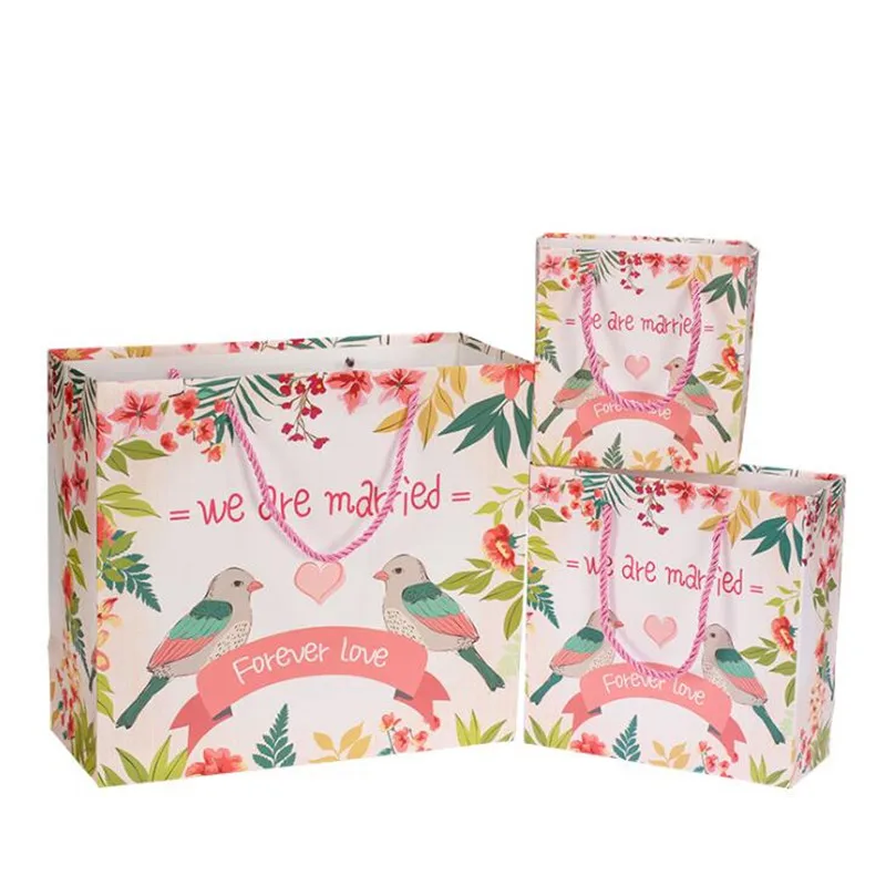 2 шт./лот подарочные пакеты для конфет на свадьбу с ручками из крафт бумаги торта