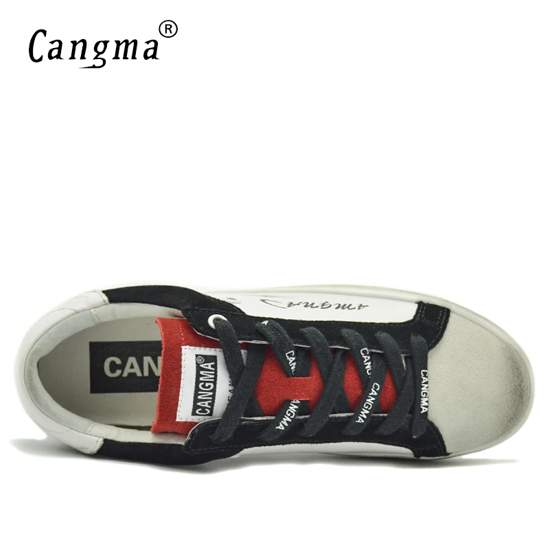 Женские кроссовки из натуральной кожи CANGMA Белые Повседневные замшевые туфли на