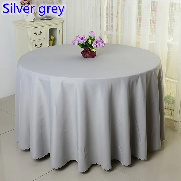 Silver Grey 23 Цвета, полиэфирная скатерть, круглый стол, украшение, свадебные, вечерние, для отеля - Цвет: Silver Grey