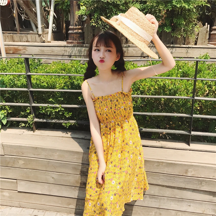 Женская одежда летние новые милые Платья с цветочным принтом без бретелек