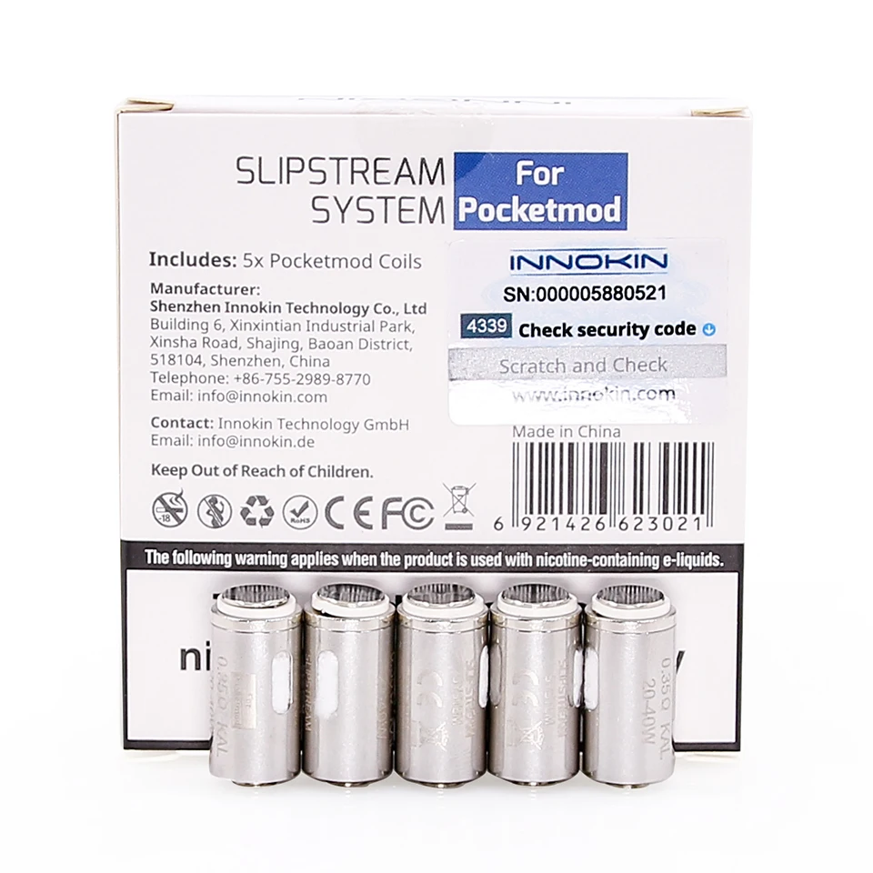 100% оригинал 5 шт. катушка Innokin Pocketmod головка 1.2ohm/0.35ohm MTL DTL катушки для Slipstream системы