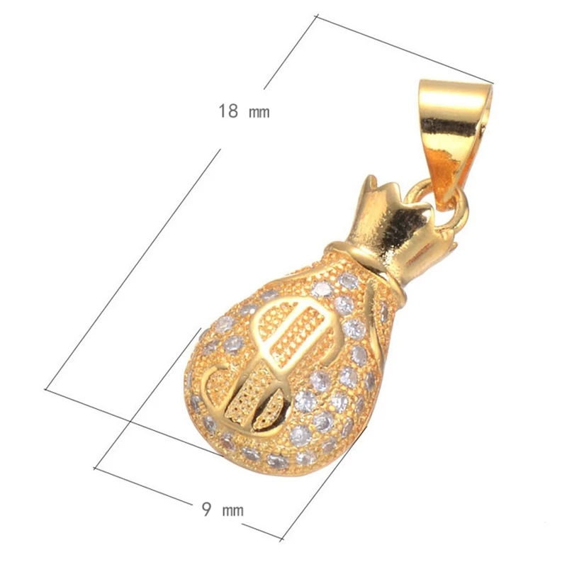 Фото Juya DIY New Design Micro Pave Money Dollar Moneybag Pendant Charms For Women Necklace Bracelets Making №2