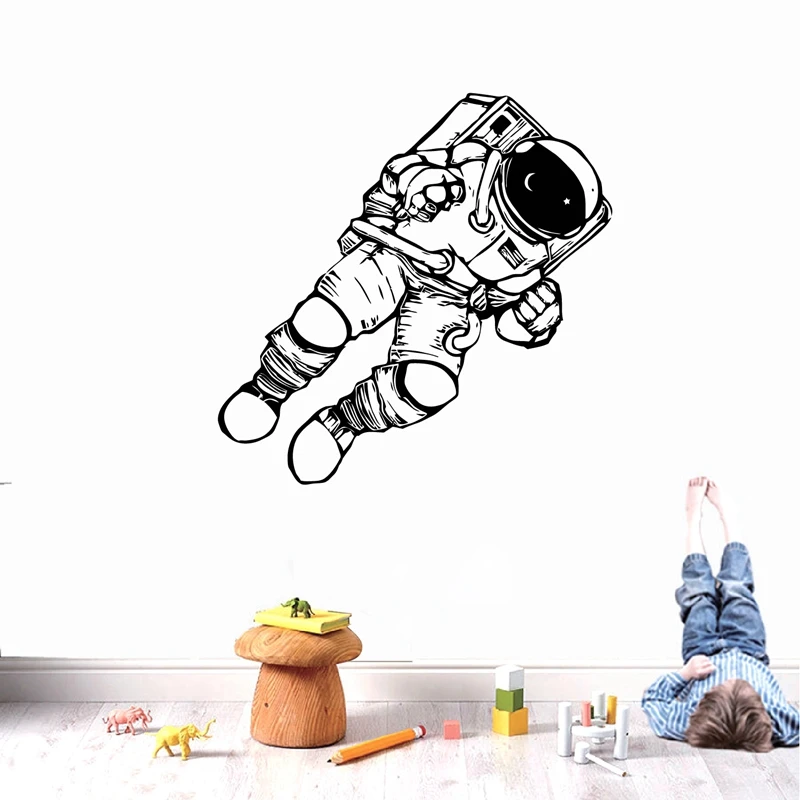 

New arrival Outer Space Cosmonaut Astronaut Wall Art Decals Spaceman Vinyl Wall Art Sticker Home Kids Boys Room Nursery Mural