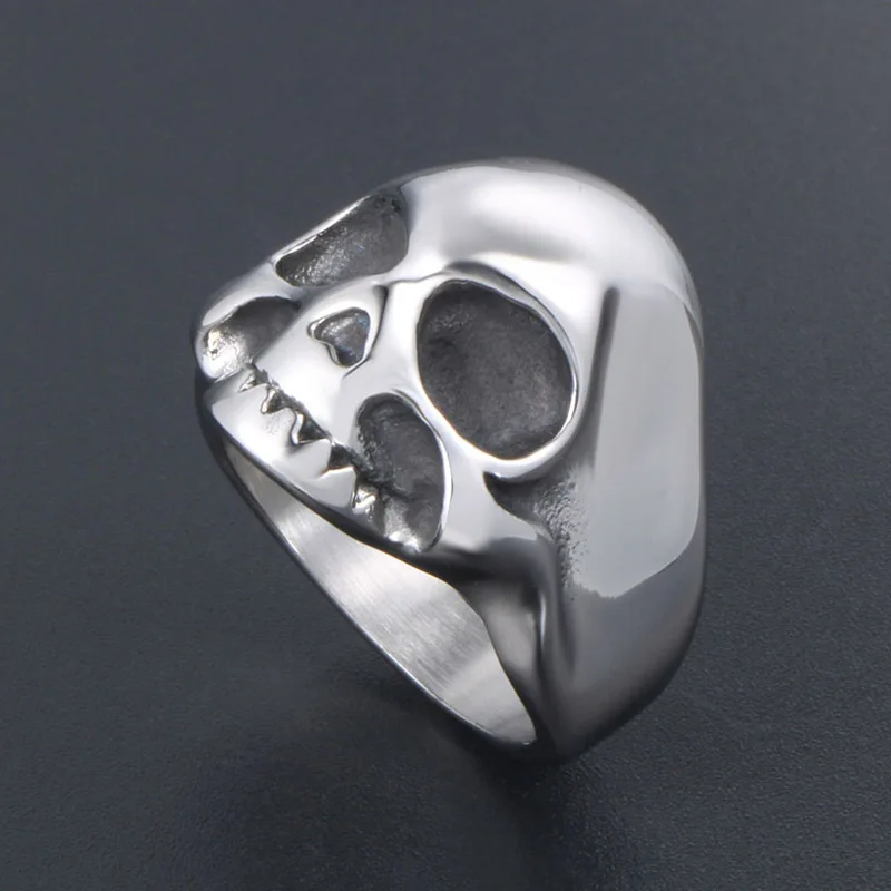 Моторный Байкер Lucky Skull кольцо 316L из нержавеющей стали для мужчин мальчиков