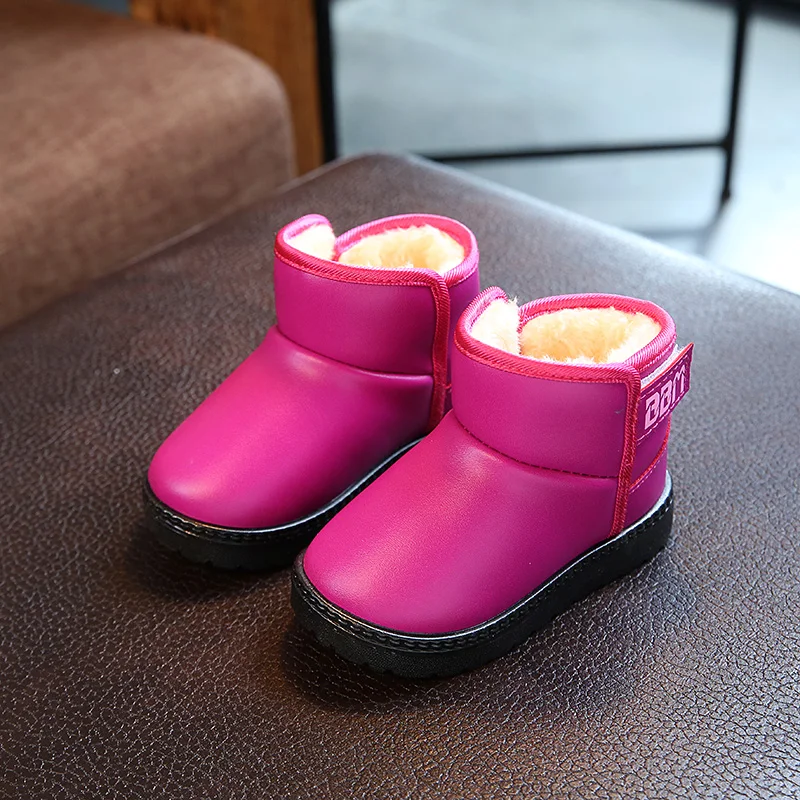 Warm Kids Snow Boots For Children 2018 New Toddler Winter Waterproof children's shoes Non-slip Flat Round Toe Girls Baby |