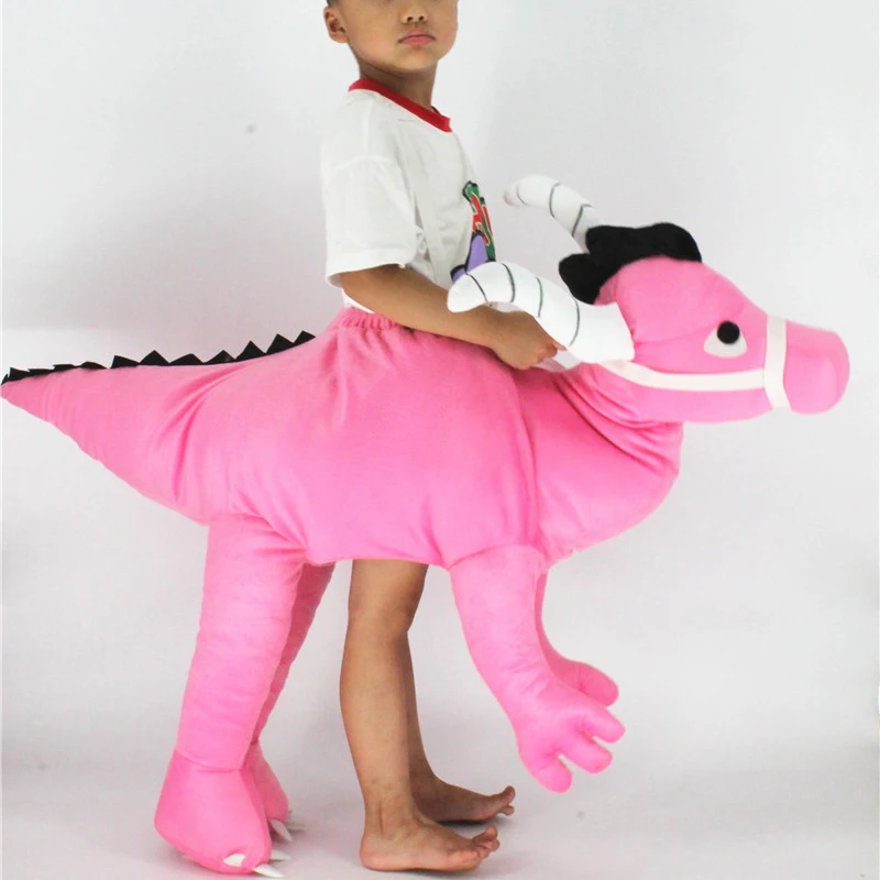 Забавный маскарадный костюм розовый динозавра Детский футболка с динозавром -