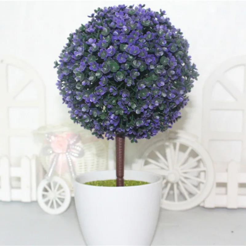 Искусственные мини цветы в горшке/маленький шелковый бонсай шар для дерева