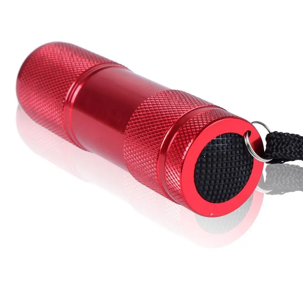 9 светодиодный яркий белый свет алюминиевый мини портативный фонарик лампа