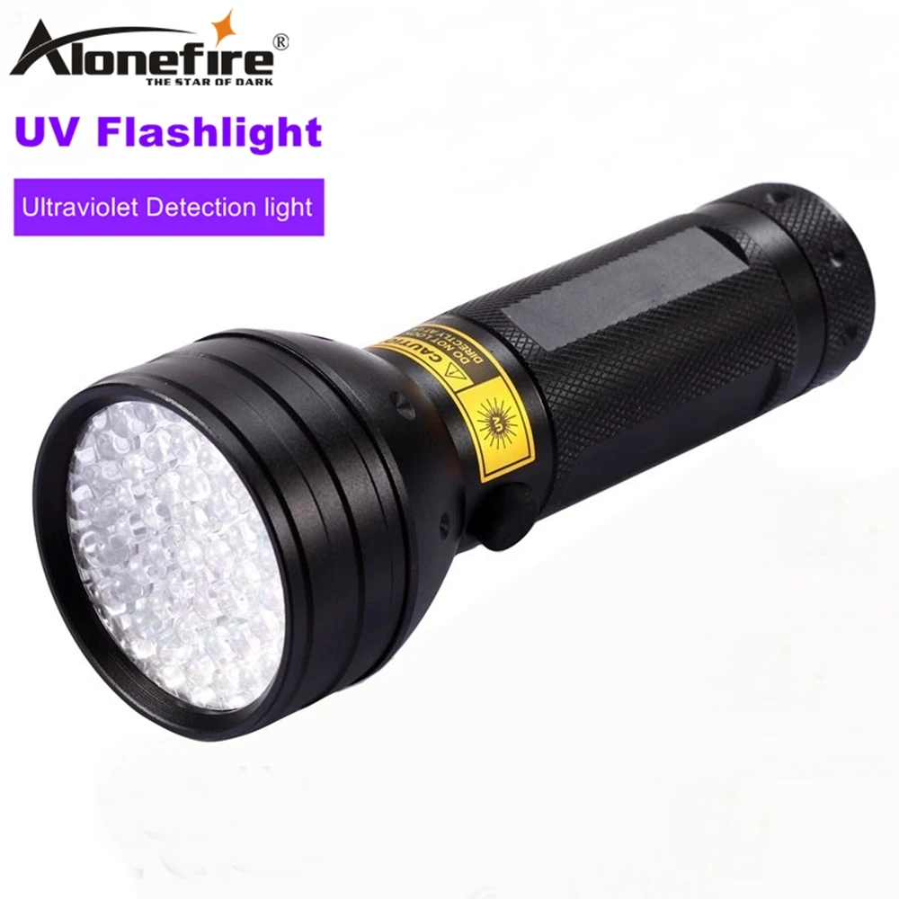 ALONEFIRE 51 светодиодный UV светильник 395nm Рыбалка Высокая мощность УФ вспышка кошки