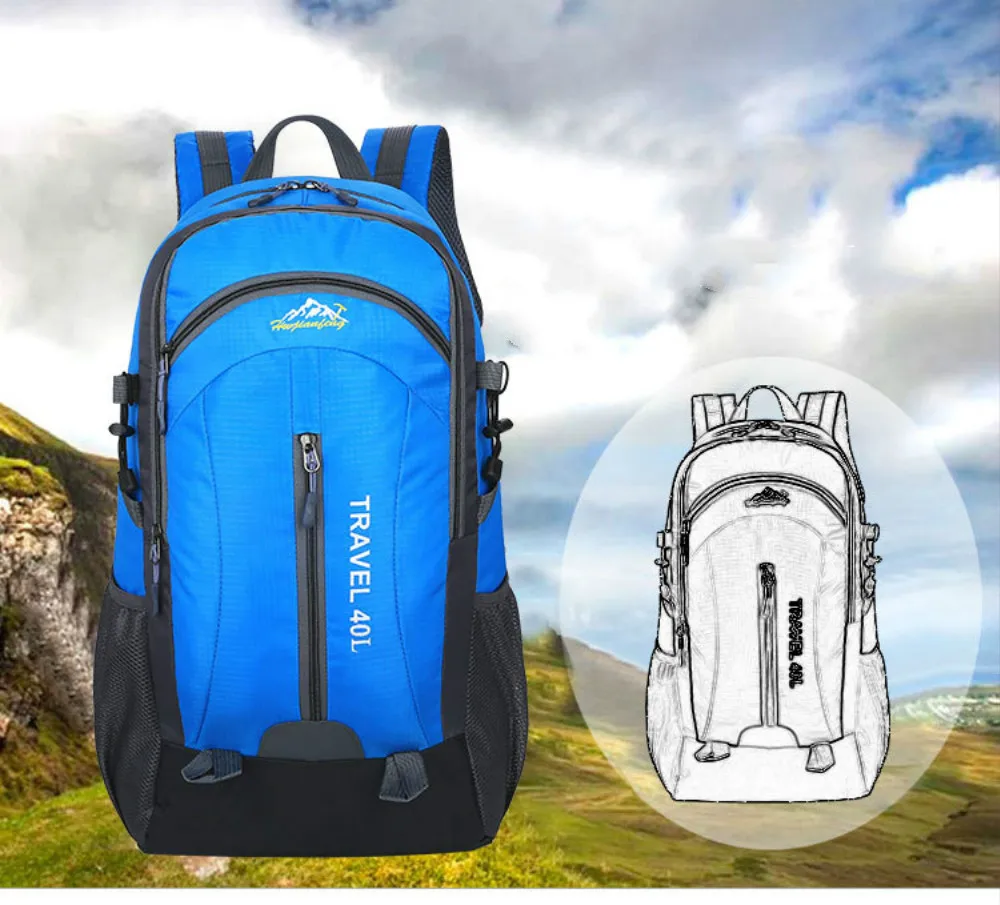 Рюкзак мужской нейлоновый черный рюкзак Водонепроницаемый Прочный Мужской