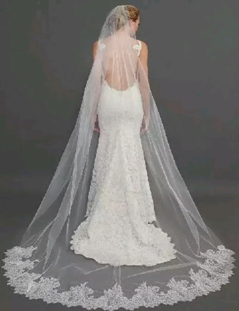 Элегантные аппликации белого цвета/цвета слоновой кости кружевная кромка длиной