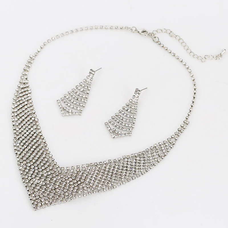 Комплект из колье и серёг с австрийским кристаллом | Украшения аксессуары