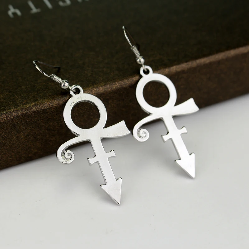 Принц Рип Мемориал символ любовь логотип фиолетовый дождь кулон сплав серьги