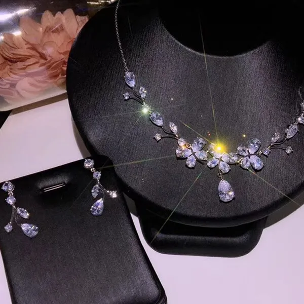 Модные дизайнерские Медь Jewelry 3A кубического циркония праздничный комплект |