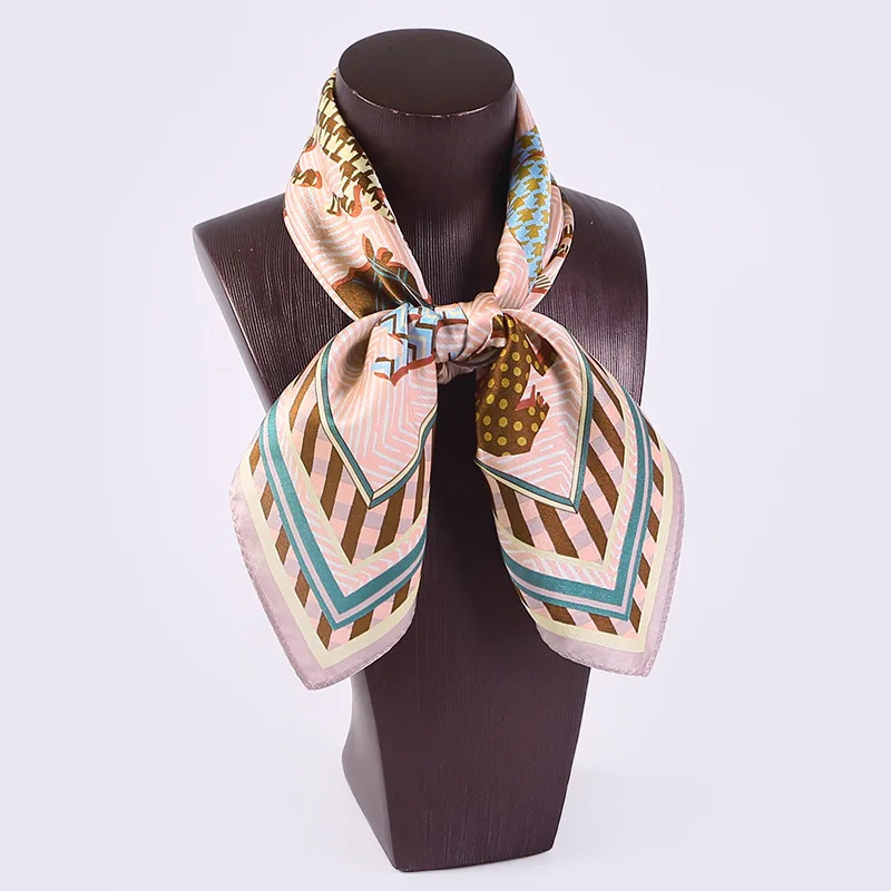 Шарф Бандана с принтом лошади шарфы и накидки из 100% чистого шелка|square silk scarves|pure