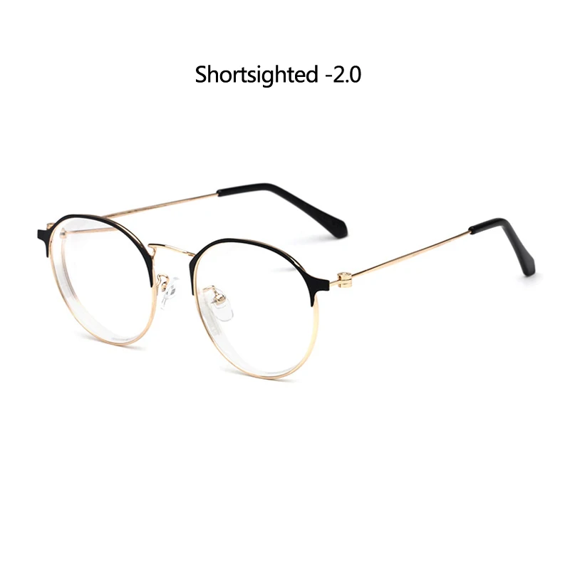 myopia 2.0 Zilead, металлическая полуоправа, круглые Fnished очки для близорукости, женские прозрачные очки для близоруких, близоруких, унисекс - Цвет оправы: myopia 2.0