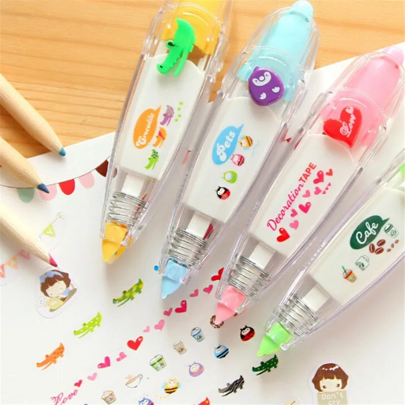 Kawaii Животные Сова собака пресс тип декоративная Корректирующая лента дневник канцелярские наклейки для скрапбукинга Сделай Сам школьные офисные принадлежности
