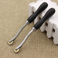 1pcs 4mm leather cloth paper overstitch wheel diy sewing leather craft tool steel tooth type scanning line wheels cross stitch