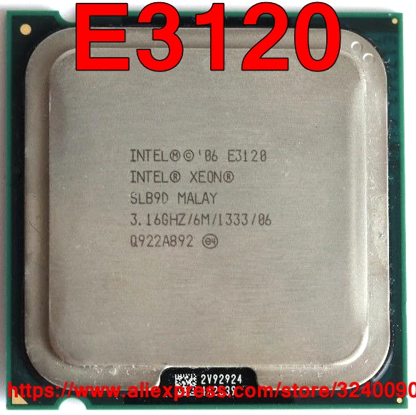 

Original Intel CPU Xeon E3120 SLB9D Processor 3.16GHz/6M/1333MHz Dual-Core Socket 775 free shipping equal to E8500