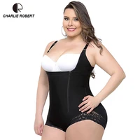cr plus size 5xl 2019 latex womens body shaper post liposuction girdle clip zip bodysuit vest waist shaper reductoras shapewear