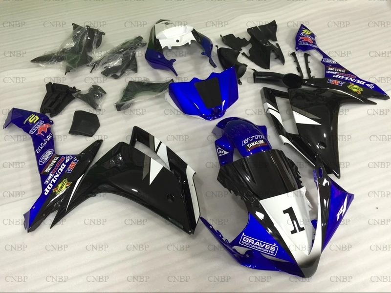 YZFR1 2007 2008 обтекатель Обтекатели YZF1000 R1 07 синий белый корпус|Пластиковые и