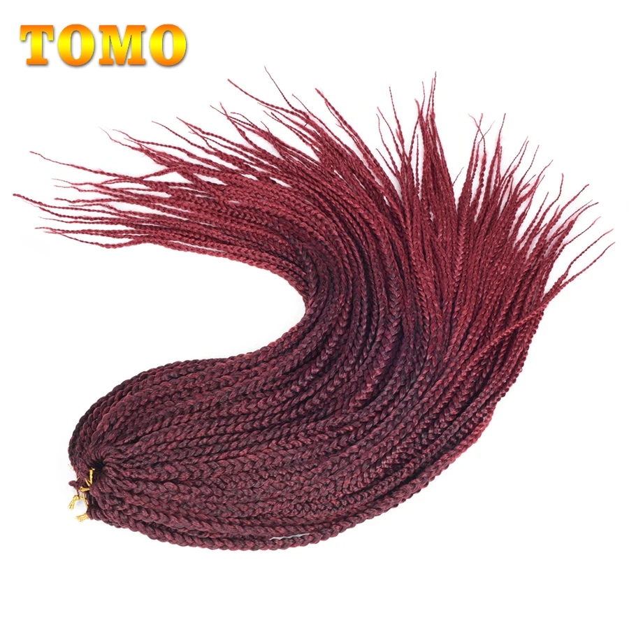 TOMO 1" 18" 2" косички для волос, накладные волосы Омбре, блонд, коричневый, бордовый, черный, синтетические плетеные волосы для наращивания