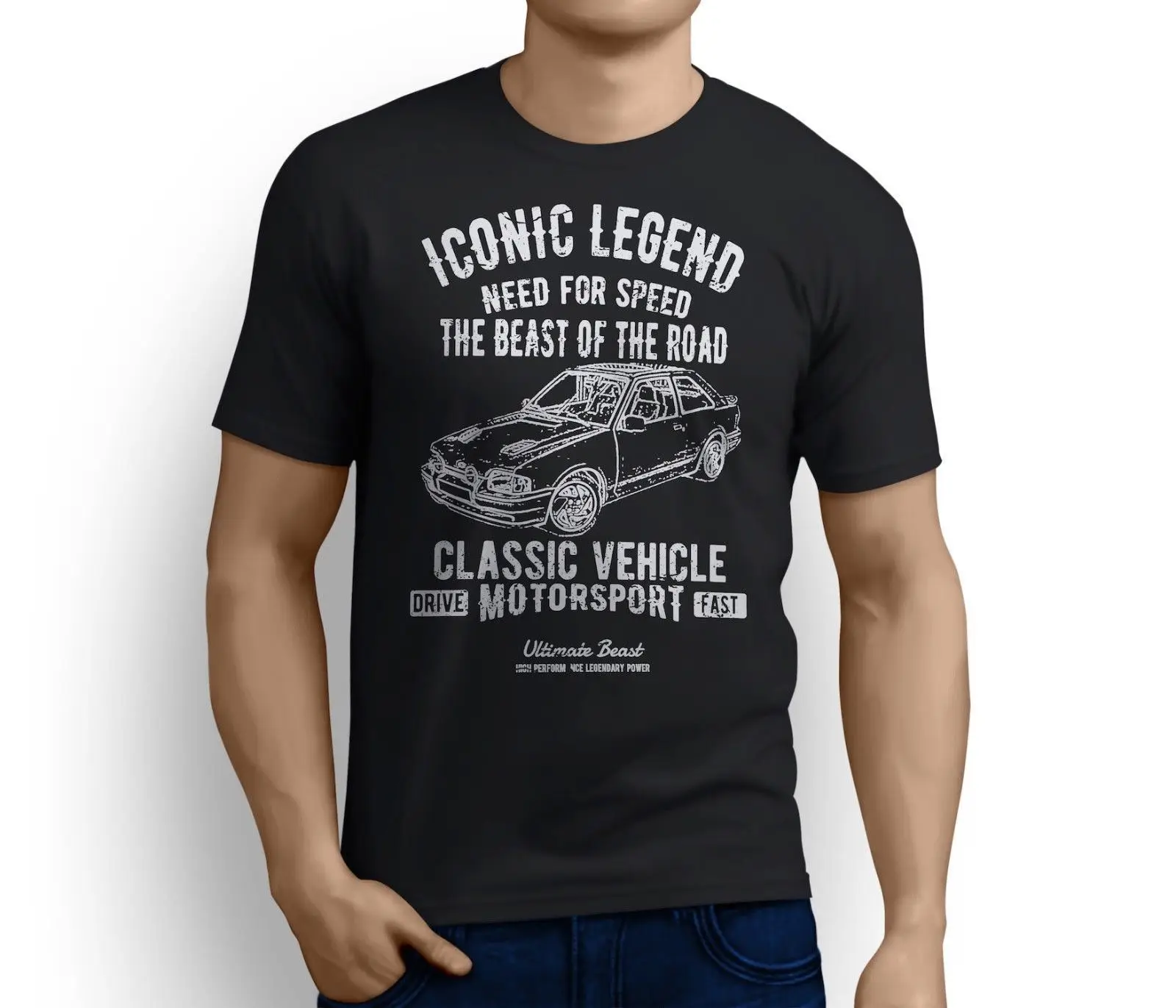 Новые летние Для мужчин хлопок Футболка Legend американских автомобилей эскорт RS