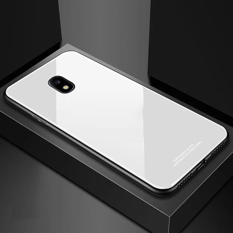 white Стеклянный зеркальный чехол SemgCeKen для Samsung Galaxy J3, J5, J7 года j330 j530 j730 3d силиконовый Жесткий чехол для телефона из ТПУ - Цвет: white