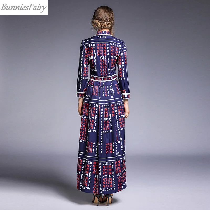 BunniesFairy 2019 осеннее элегантное женское винтажное длинное платье макси в стиле