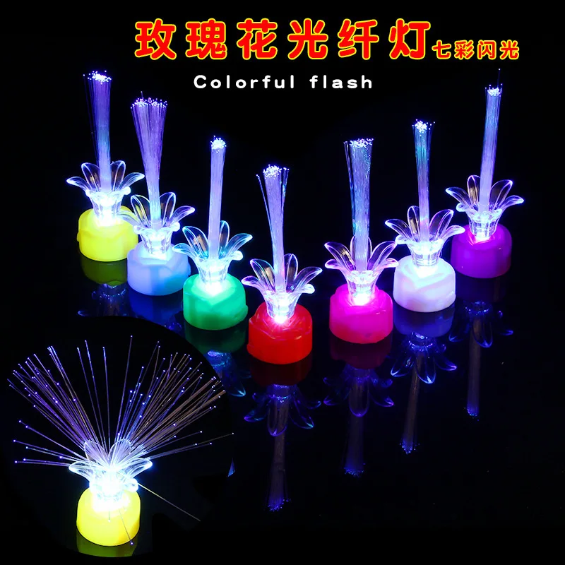 The new plum night light colorful rose flower fiber LED luminous toy stars Valentine's Day gifts | Дом и сад