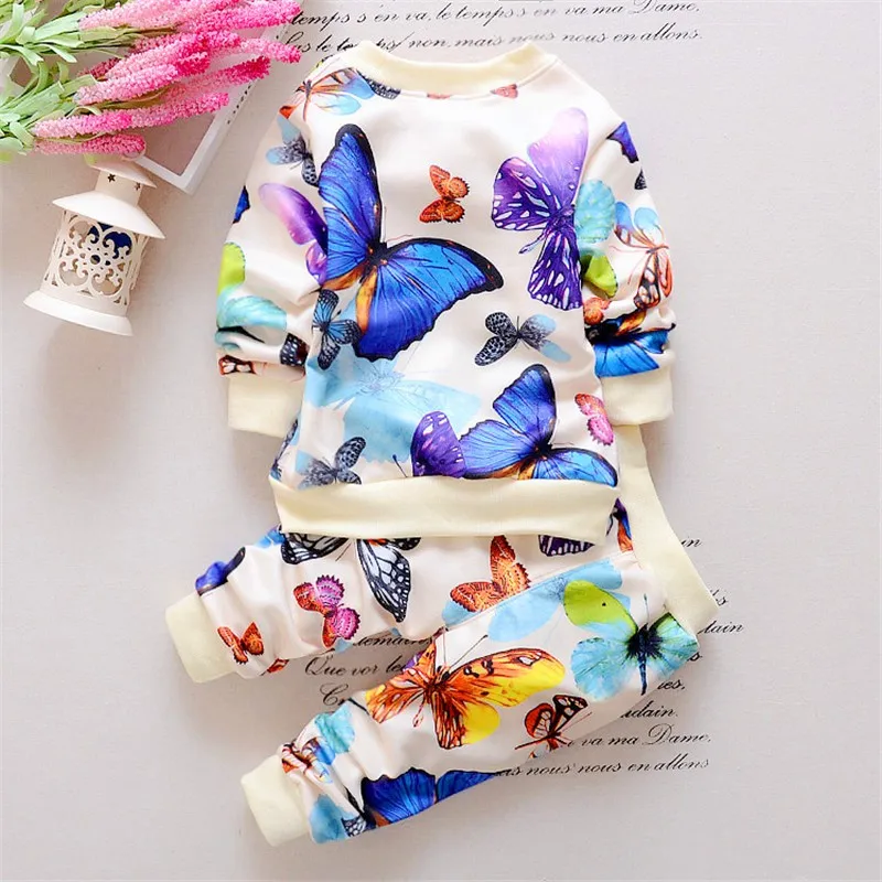 Спортивный костюм для маленьких девочек повседневный детский комплект одежды из