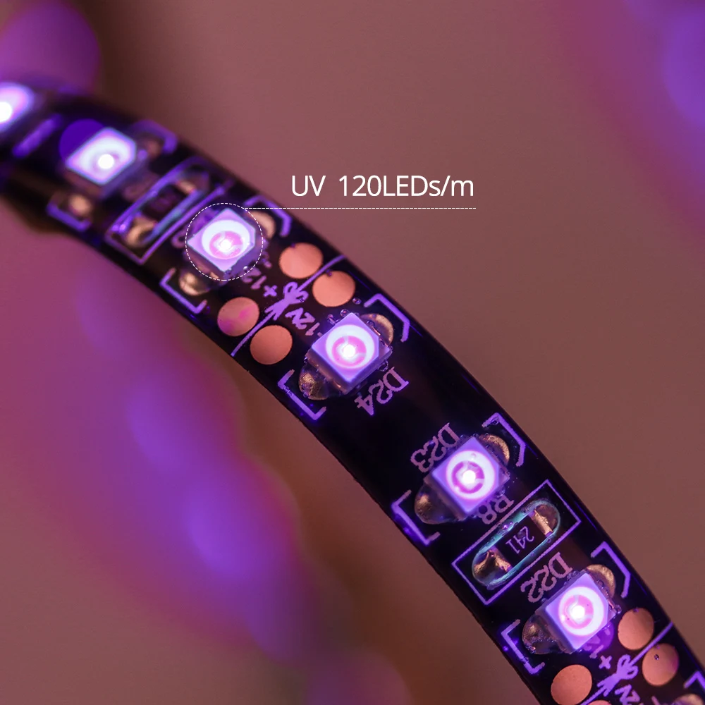 12В УФ ультрафиолетовая Светодиодная лента светильник 3528 SMD 120 светодиодный s/m