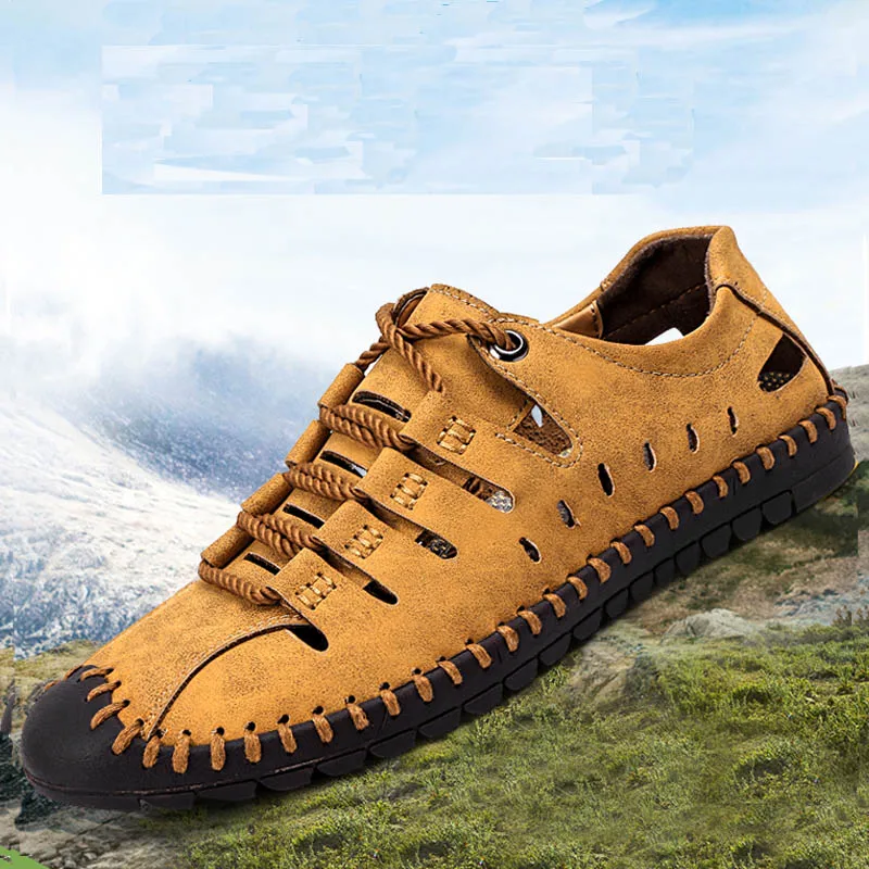 Мужские летние кожаные сандалии повседневная обувь для тенниса | Обувь